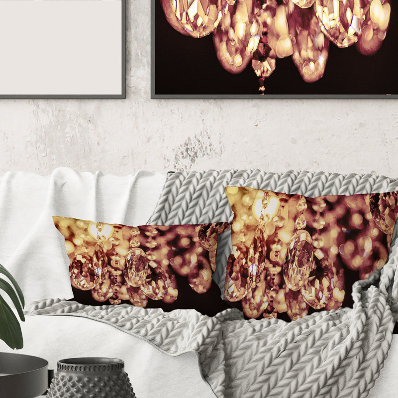 Lustre lumineux avec housse de coussin rectangulaire suspendue et insert Chrystak