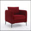 Chaise d'appoint Mid-Century moderne en velours avec coussin et pieds en métal pour le salon, la chambre à coucher ou le bureau