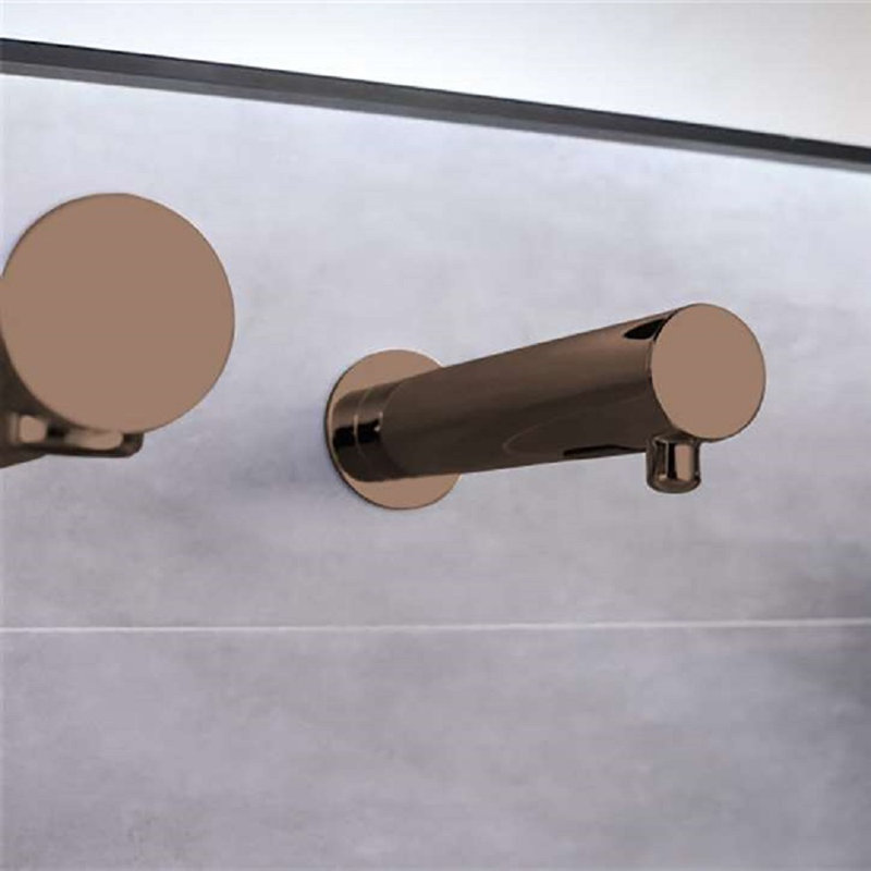 Distributeur de savon mural Fontana, solution d'hygiène sans contact élégante, Bronze huilé clair