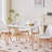Dining Table - For 4 To 6 People Scandinavian Table - MDF Top - L110*P70*H74CM (White)