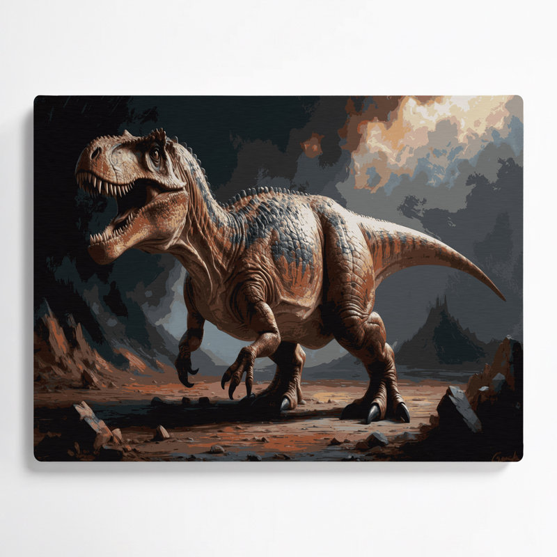 «Dinosaur Acrocanthosaurus», art mural en métal brun, H 11 po x l 14 po