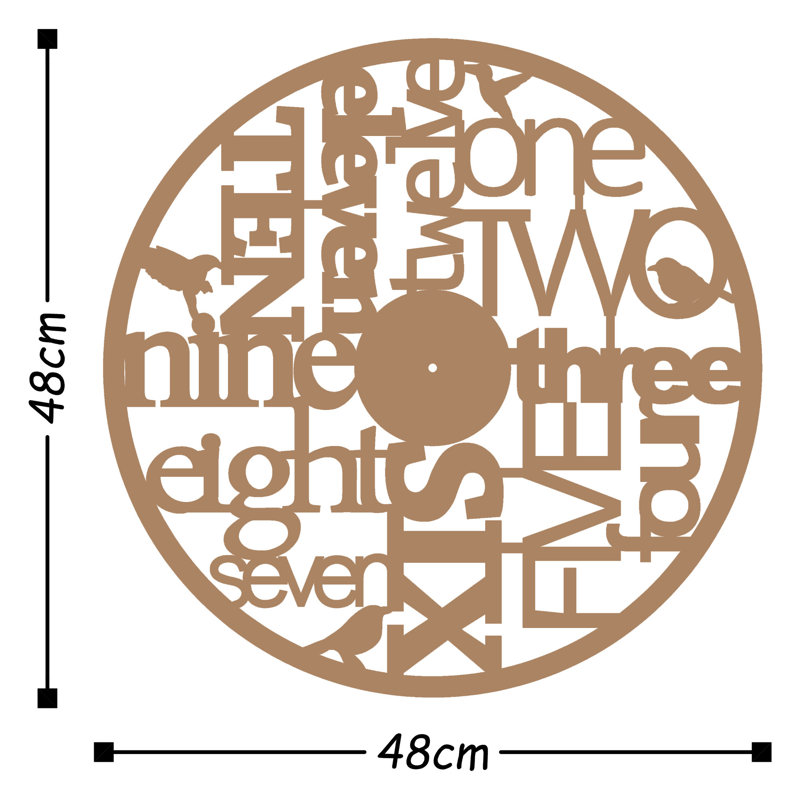 Horloge murale 19 po Lowther, Cuivre / noir