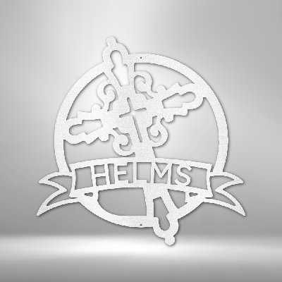 Personalized Catholic Monogram Steel Sign Steel Art Wall Metal Decor