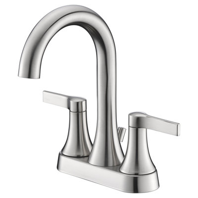 Robinet de salle de bain central à deux poignées avec drain Davvid - Nickel brossé