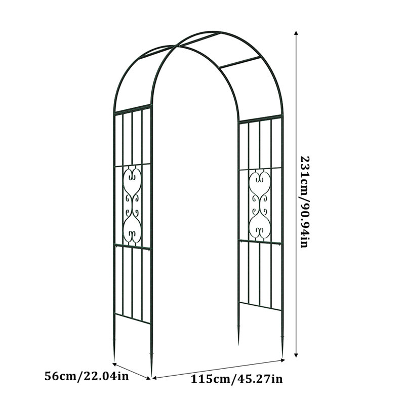 231cm H x 115cm W Iron, Metal Arched Trellis
