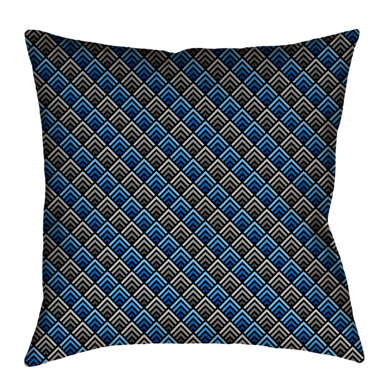 Housse de coussin Katelyn Elizabeth, 16 po x 1 po, Bleu, Sergé de coton
