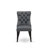 5-piece Dining Room Set with Polyester Fabric 4 Platinum Gray kitchen chairs, Button-Tufted Backs, and a 48"Round Dinner Table in Sand Blasted Black Finish.-1200059069