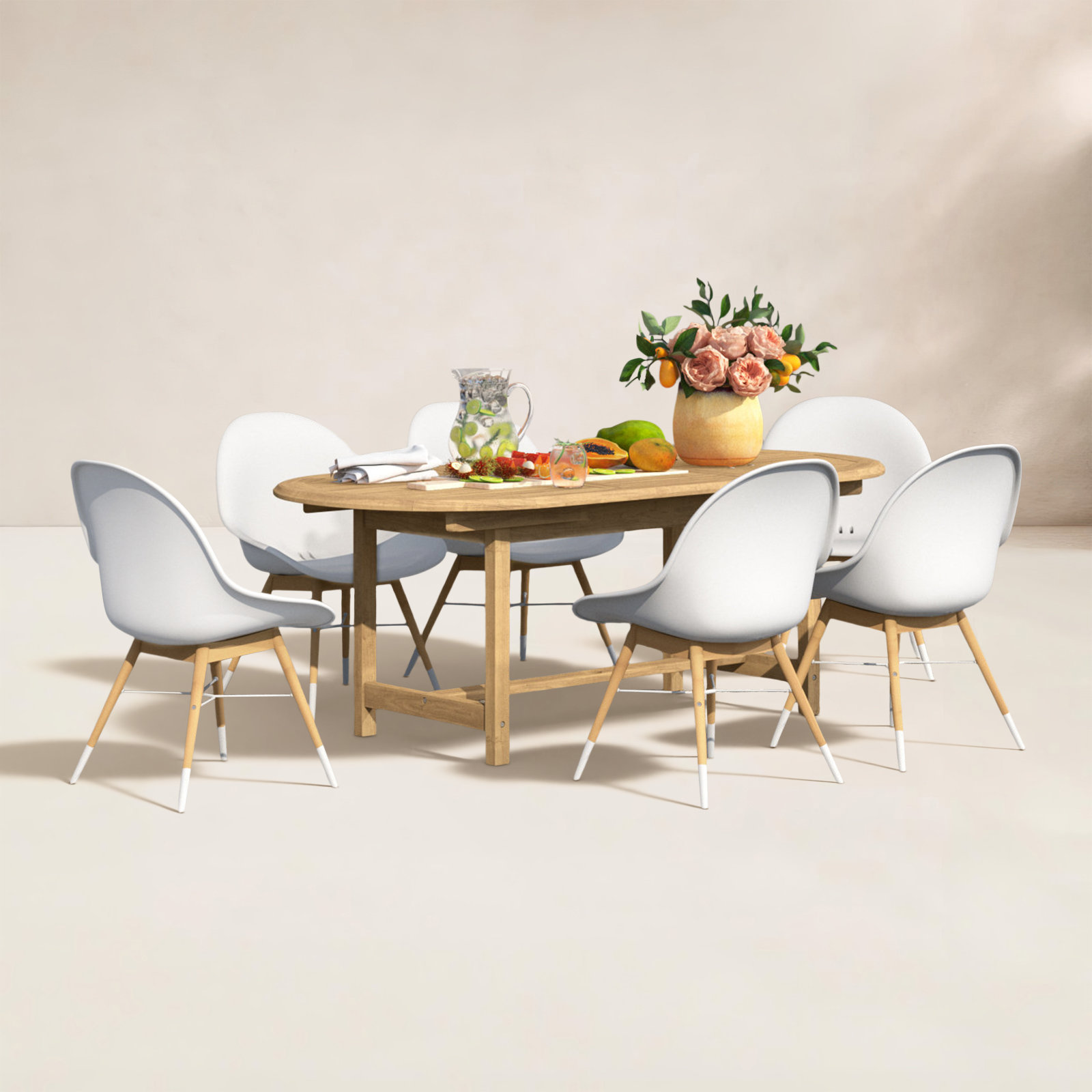 Anautica 79" Teak Patio Dining Set