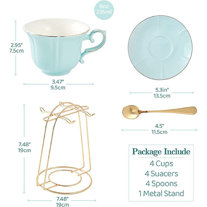Porcelain Coffee Mug, Blue