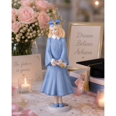 Growing Up Girls Blonde Girl Holding a Diploma Graduation Figurine 7.25 Inch