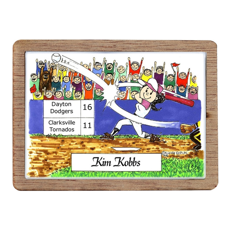 Joueur de balle molle personnalisé - aimant en bois féminin - excellent cadeau!, Oui