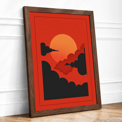 Aircraft Against the Sun Retro - Framed Print