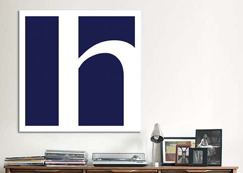 Art textuel sur toile, bleu et blanc, H 26 po x l 26 po x P 1,5 po, h