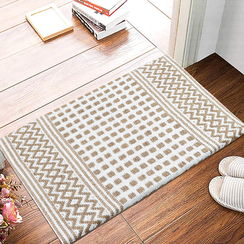 Cotton Woven Anti-Fatigue, Anti-Skid Doormat/Bathroom/Kitchen Mat 18" X 30" With Foam Backing, Sage