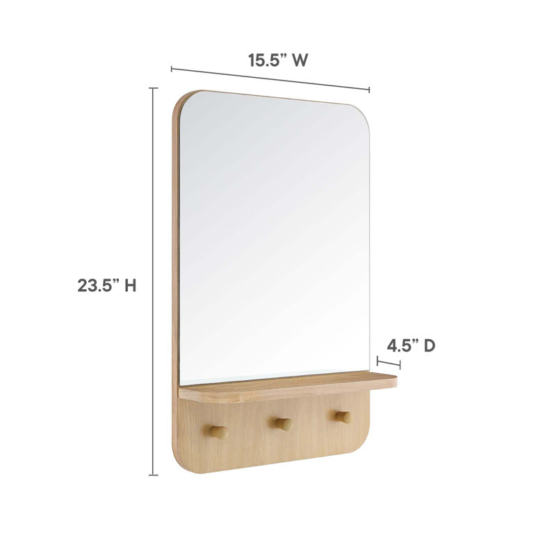 Modway Lumina Mirror, Oak