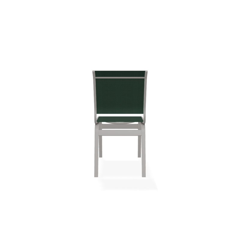 Chaise d'appoint de salle à manger Hiraku, Vert forêt 22D Sunbrella® vert, Gris chaleureux texturé