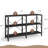 47" Industrial 3-Tier Bookshelf, Metal & Solid Wood, Rustic Farmhouse Storage for Living Room & Home Office-826558335