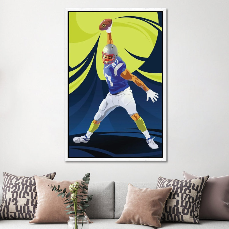 Football by Nikita Abakumov - Floater Frame Print on Canvas, 101.6 cm H x 66.04 cm W x 3.175 cm D, White Framed Canvas