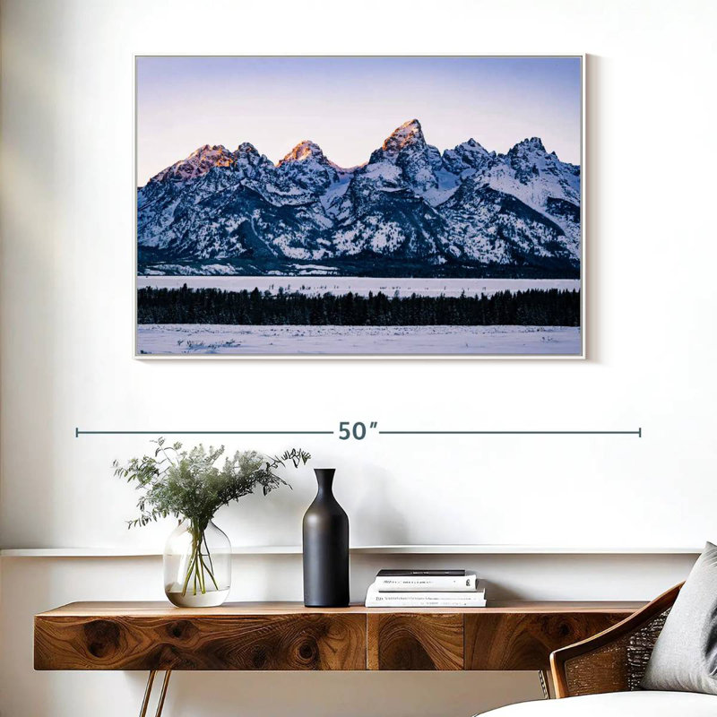 Jackson Hole Grand Teton, Cadre flottant blanc, 40 po x 27 po