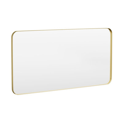Cozy Design Tempered Glass Framed Wall-Mounted Bathroom Vanity Mirror