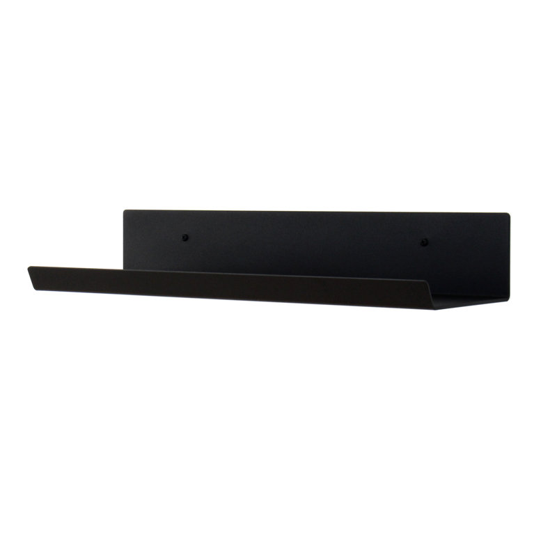 Metal Floating Shelf, 3" H x 16" W x 5.37" D, Black - Matte Fine Textured
