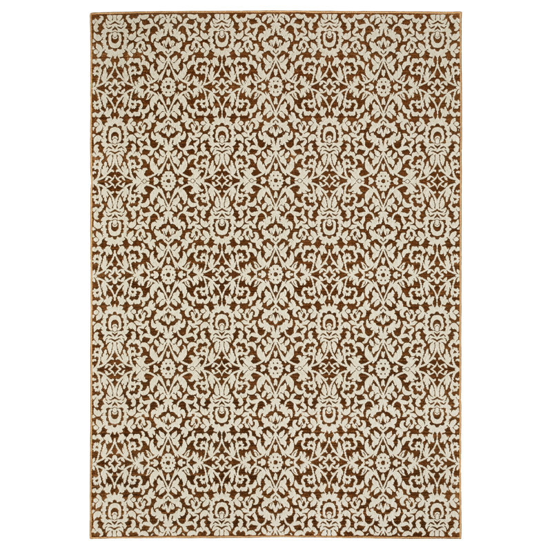 Reffett Damask Indoor Rug, Rectangle 3'10" x 5'5"