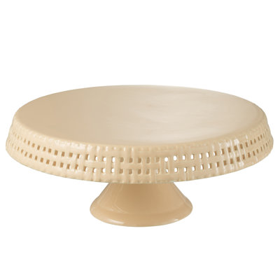 Cake Plate Ceramic Peach Large