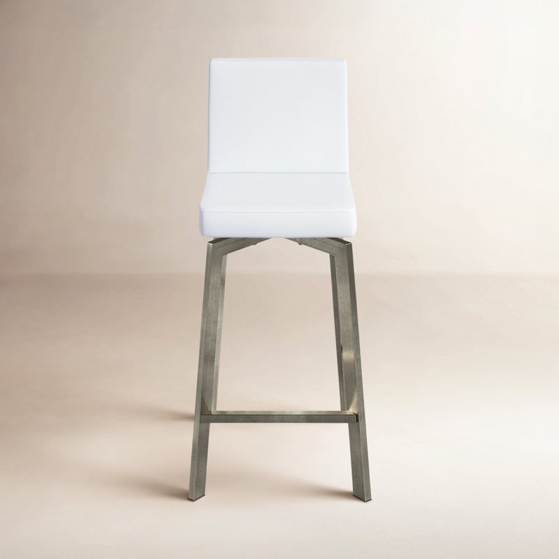 Giro 26" Swivel Bar Stool with Cushion, Counter Stool (26" Seat Height), White