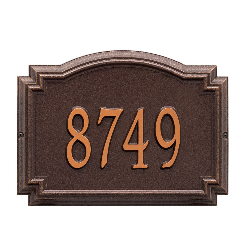 Plaque d'adresse murale sur 1 ligne Whitehall, Cuivre antique