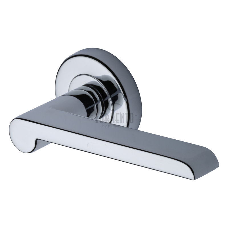 Heritage Brass Sorrento Door Handle Lever Latch on Round Rose Lugano Design