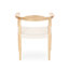 Chaise avec accoudoirs de style Mid-Century moderne, bois de frêne et corde tissée, l 25,06 po x P 20,85 po, H 29,1 po, blanc, aucun assemblage requis