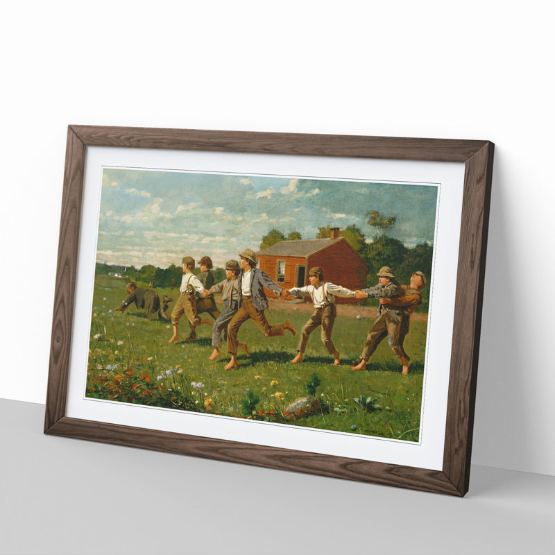 Snap the Whip by Winslow Homer - Picture Frame Painting, 36cm H x 48cm W x 2cm D, Walnut Framed