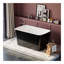 Baignoire de trempage autoportante en acrylique, baignoire de trempage japonaise de forme carrée, conception encastrée avec trop-plein et drain chromés, disponible pour livraison express, noir brillant 23 AMA-49B