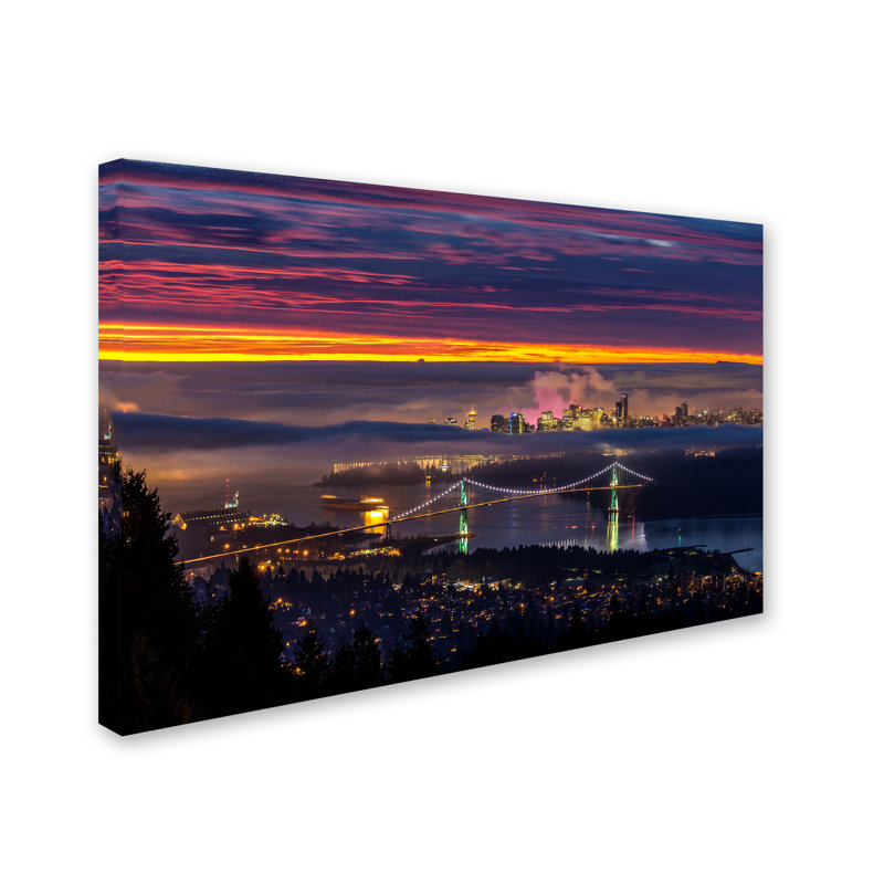 Fabrizzio "West Vancouver Sunrise" par Pierre Leclerc, reproduction de photo sur toile tendue, H 30 po x l 47 po x P 2 po