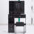 Compact Left Drawer Desktop Vanity Table with Cushioned Stool, Large Sliding Mirror, and Multi-Layer Storage for Small Spaces-215877567