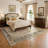 Oriental Floral Area Rug with Gold & Green Design - Traditional Pattern Carpet for Living Room & Bedroom-1454645216
