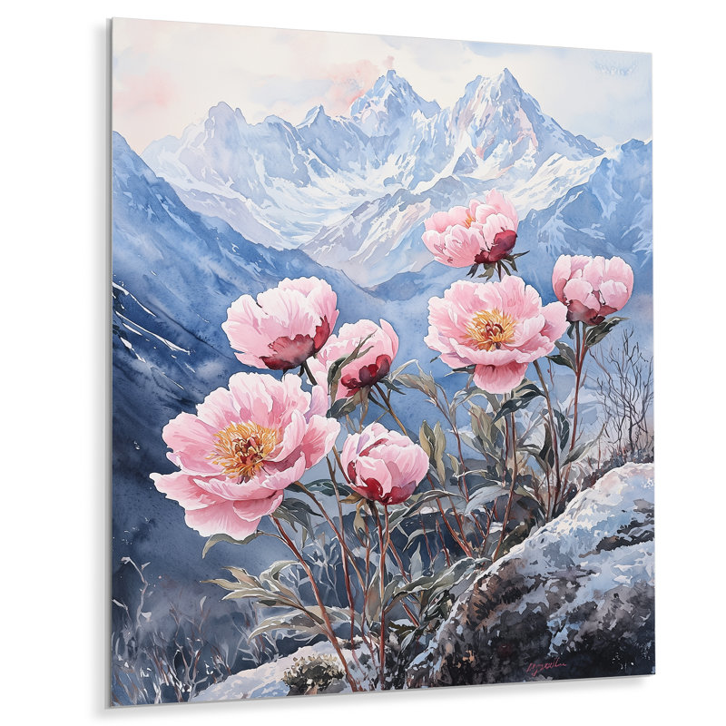 Burgeo - pivoines, impression sur métal, H 20 po x l 12 po