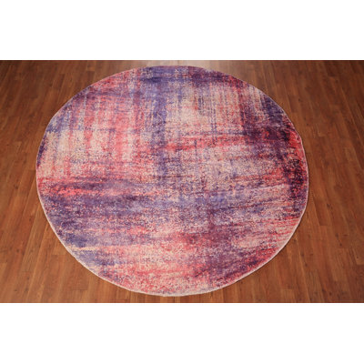 All-Over Abstract Modern Round Area Rug 6' 6'' X 6' 6''