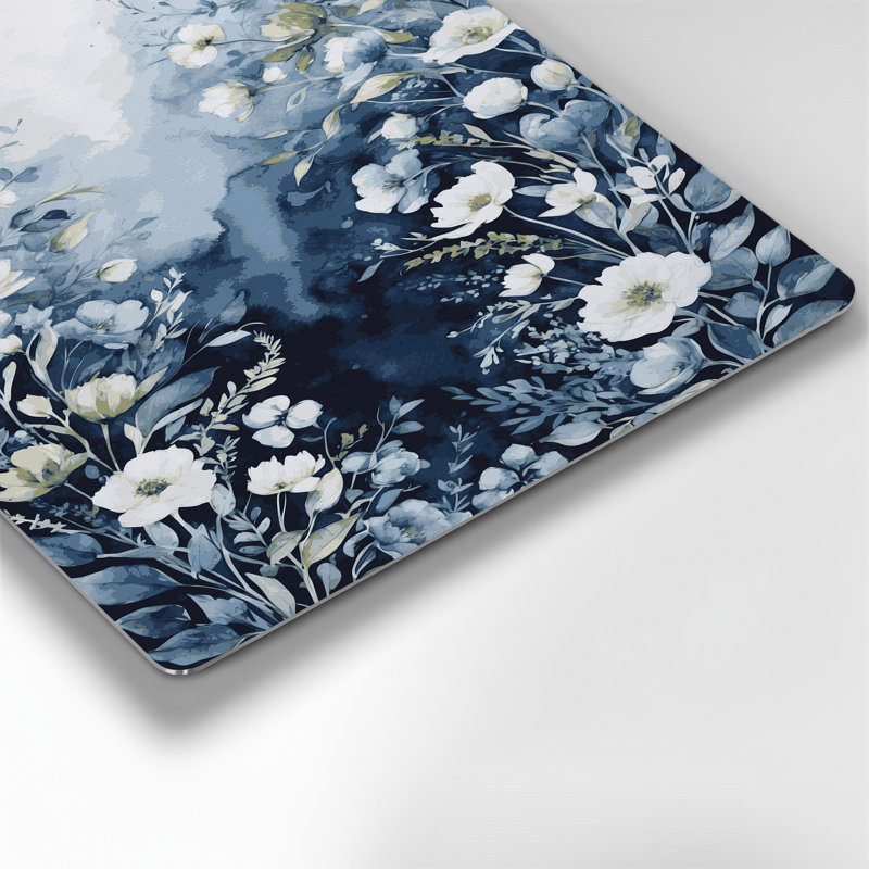 Aquarelle florale 87, art mural gris en métal, H 20 po x l 16 po