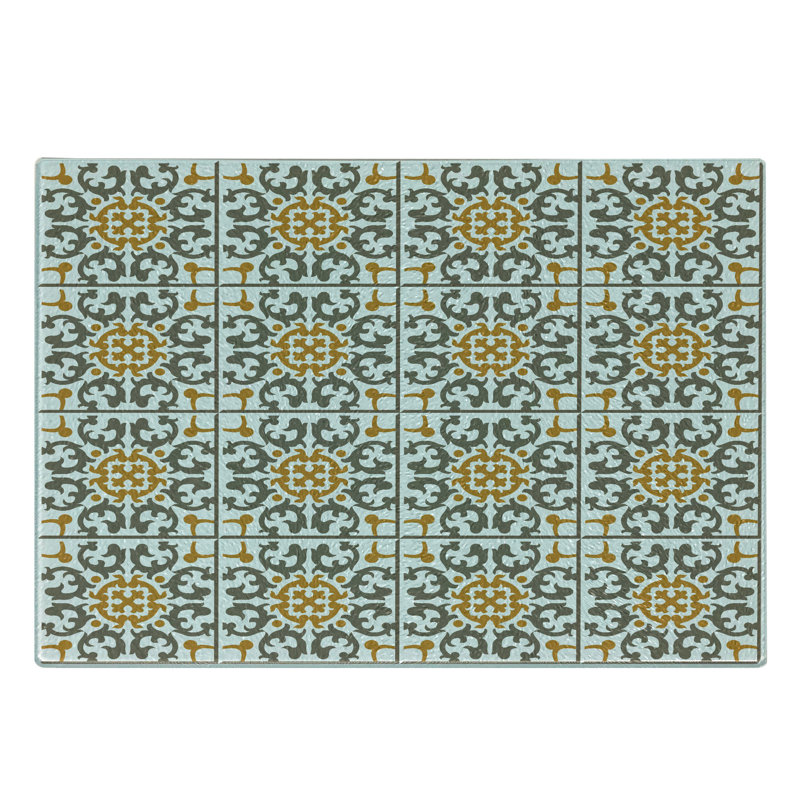 Carreaux à volutes en verre trempé Ambesonne