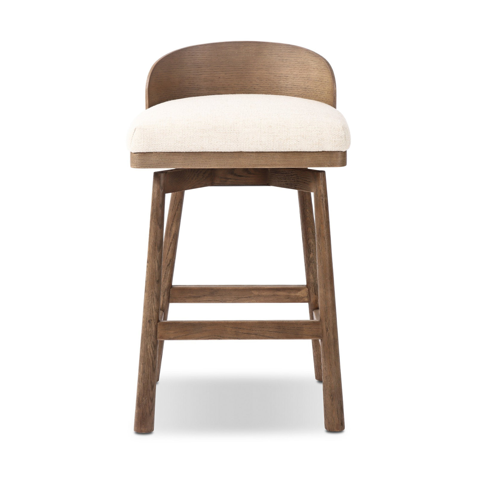 Ackerson Swivel Stool-Altair Sienna-Counter, Counter Stool (26.97" Seat Height), Thames Cream Polyester Blend, Drifted Oak