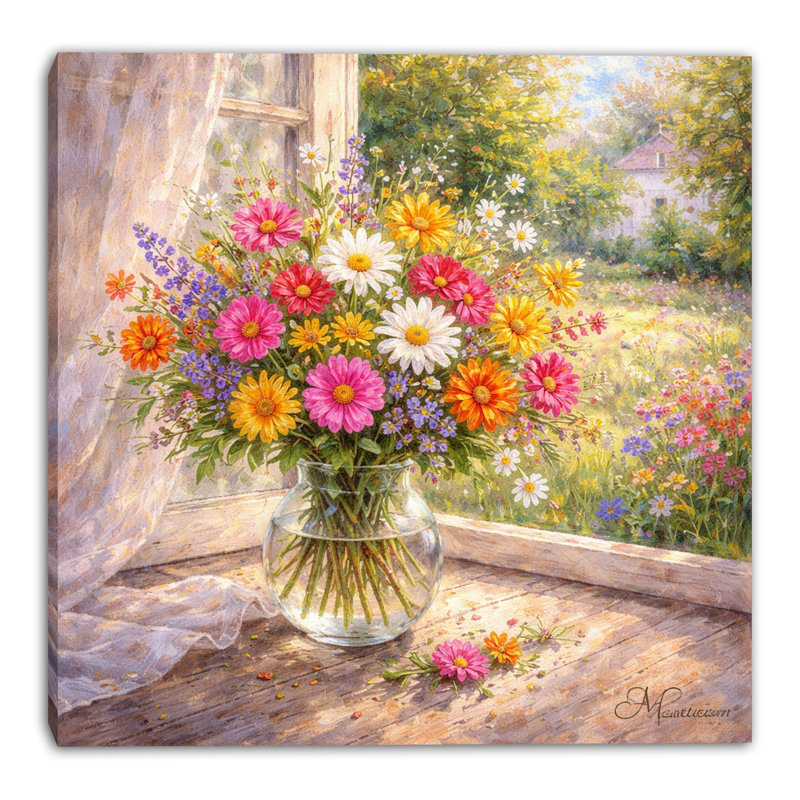Art floral sur toile V, L 20 po x H 20 po x P 1,5 po