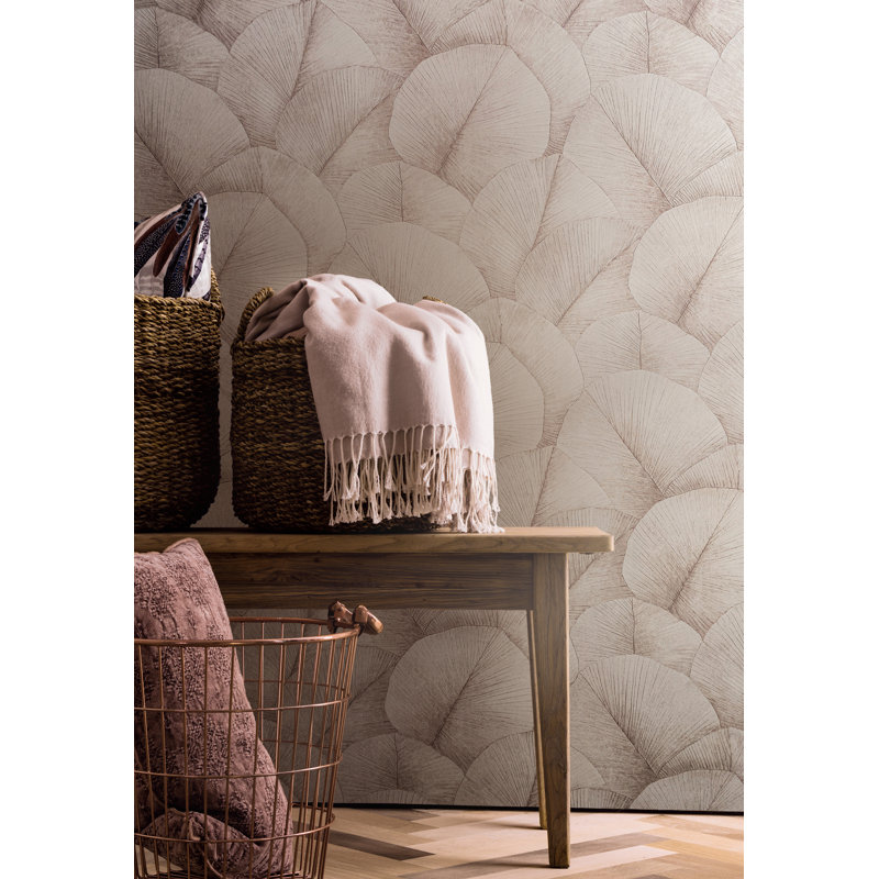 Amariyana Collection Textured Palm Wallpaper Roll, Pink