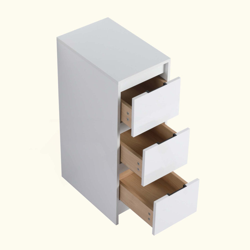 Freestanding Bathroom Storage Cabinet, 3 Soft Close Drawers, Floor Standing Storage Organizer for Multi-Room Use