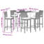 Ensemble de bar 7 pièces Wildon Home® en bois massif noir d'acacia et de rotin poly-1890352424-1890352425