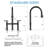 KPAIDA Bridge Kitchen Faucet with Pull Down Sprayer, 3 Hole 8 Inch Kitchen Sink Faucet-69050223
