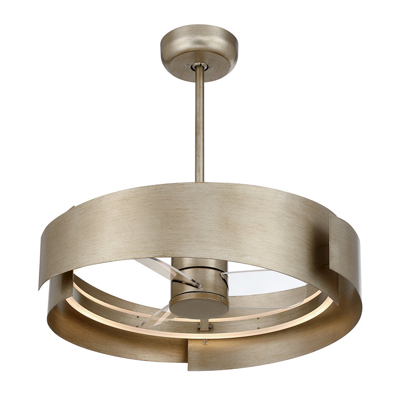 Velora LED Fan D'Lier in Silver Patina, Silver Patina