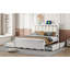 Lit moderne, lit plateforme avec rangement en bois, 2 grands tiroirs, un ensemble de prises et ports USB-114230901