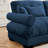 U Shaped Sectional Sofa Cloud Couch With Movable Ottomans, Convertible Deep Modern Velvet Comfy Upholstered Corner Couch With Blostered Armrests, Waist Pillow And Throw Pillows-249795533-236873642-236576208