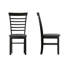 Ensemble de 2 chaises de salle à manger rembourrées de style campagne en bois d'hévéa pour petite cuisine